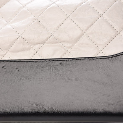 Chanel Aged Calfskin Quilted Medium Gabrielle Hobo Black White 12 of 13