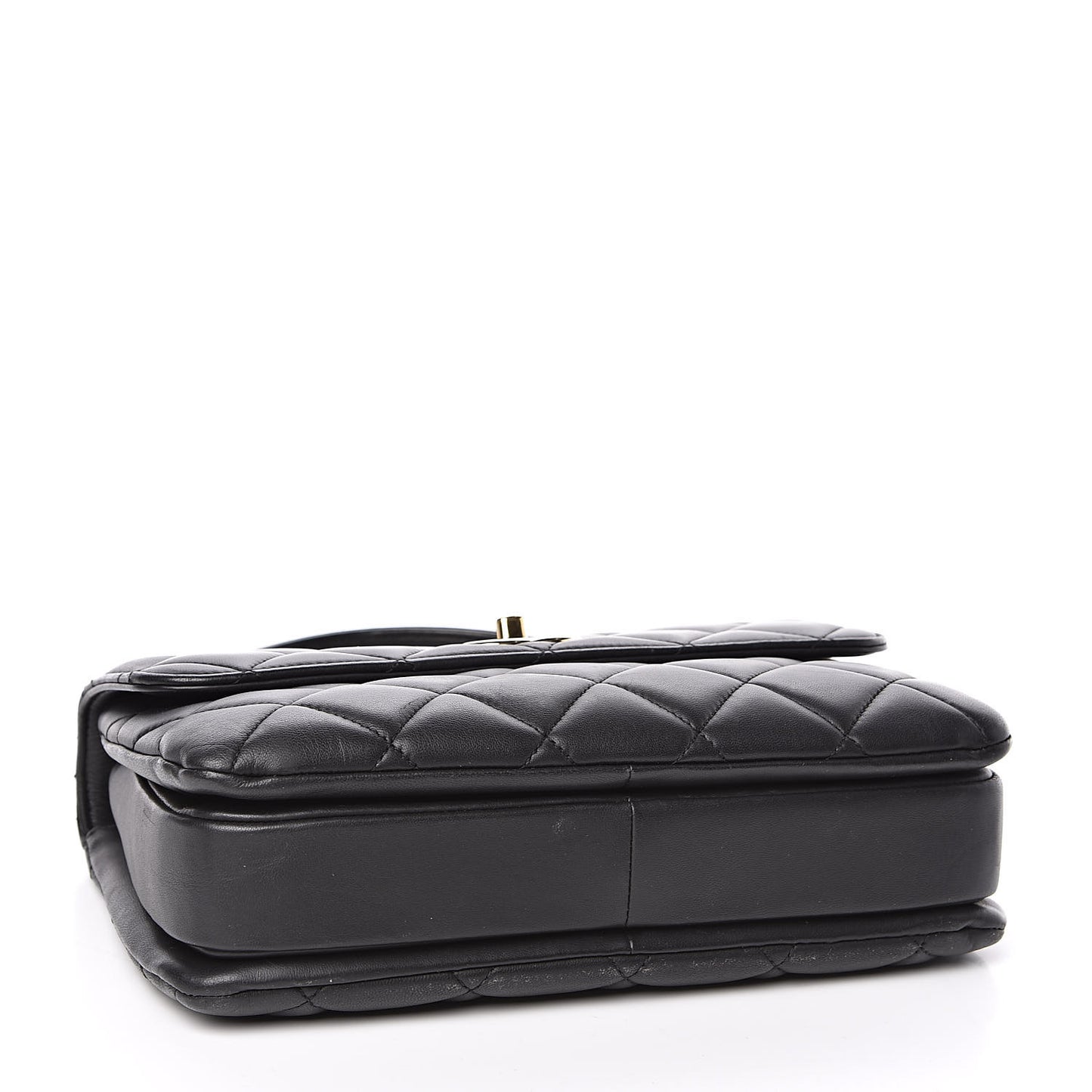 Lambskin Quilted Small Trendy CC Dual Handle Flap Bag Black