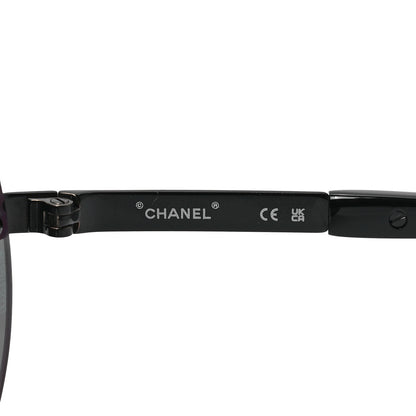 Chanel Shield Coco Beach Sunglasses Black Gray 5 of 6