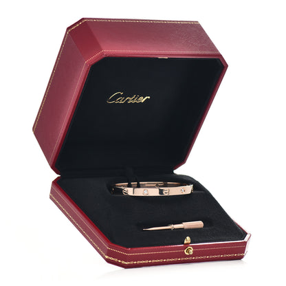 Cartier 18K Pink Gold 4 Diamond LOVE Bracelet 18 5 of 5