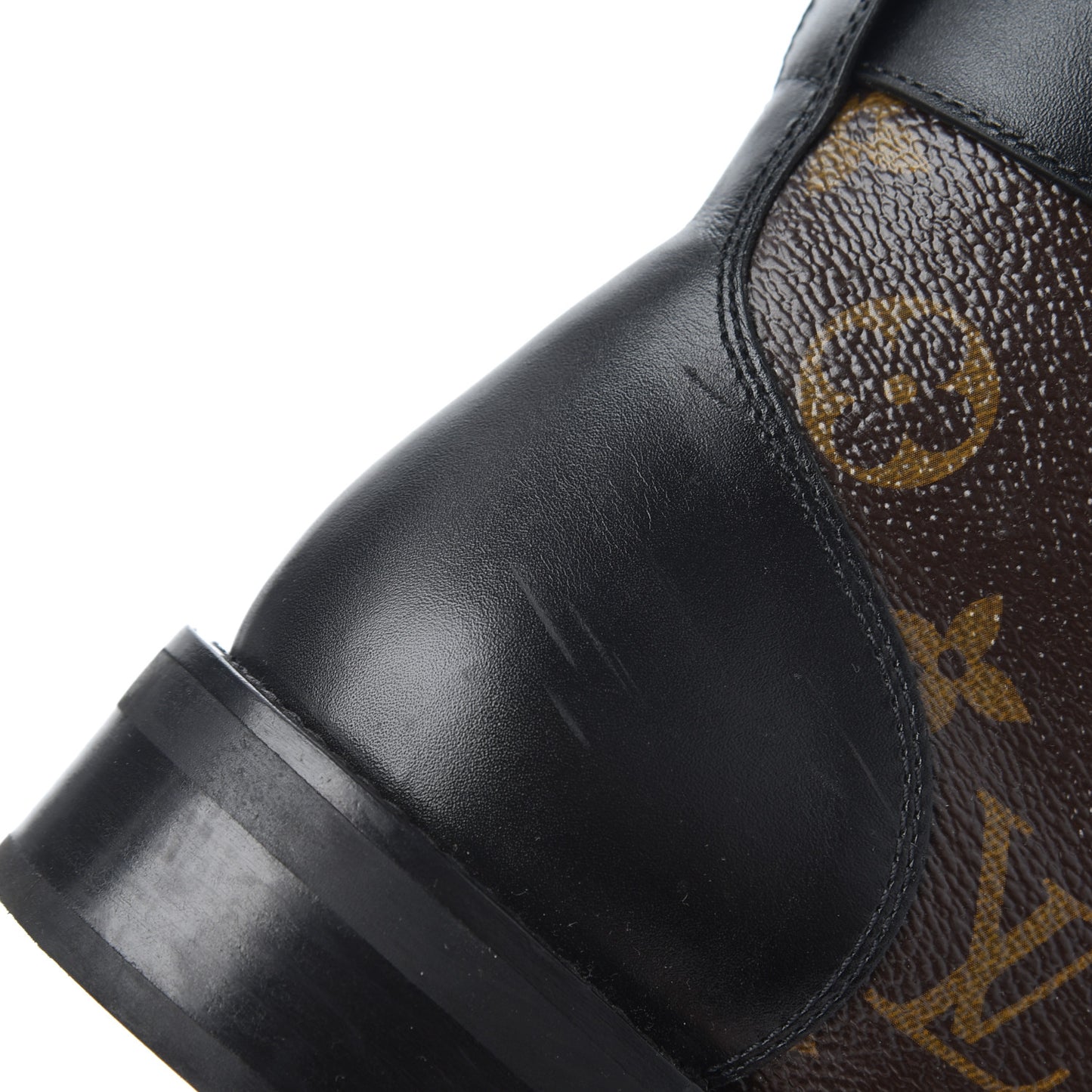 Monogram Calfskin Wonderland Flat Ranger Boots 36 Black