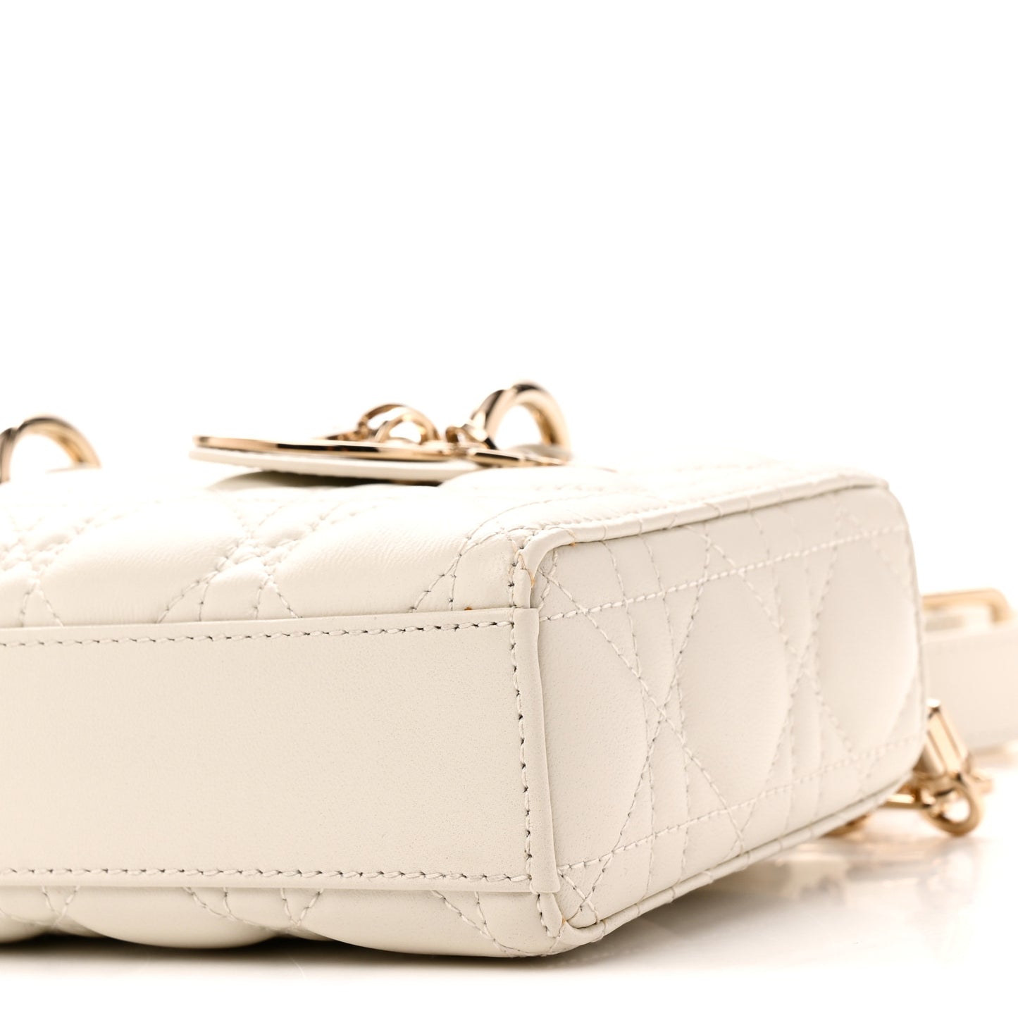 Lambskin Cannage Small Lady D-Joy Latte