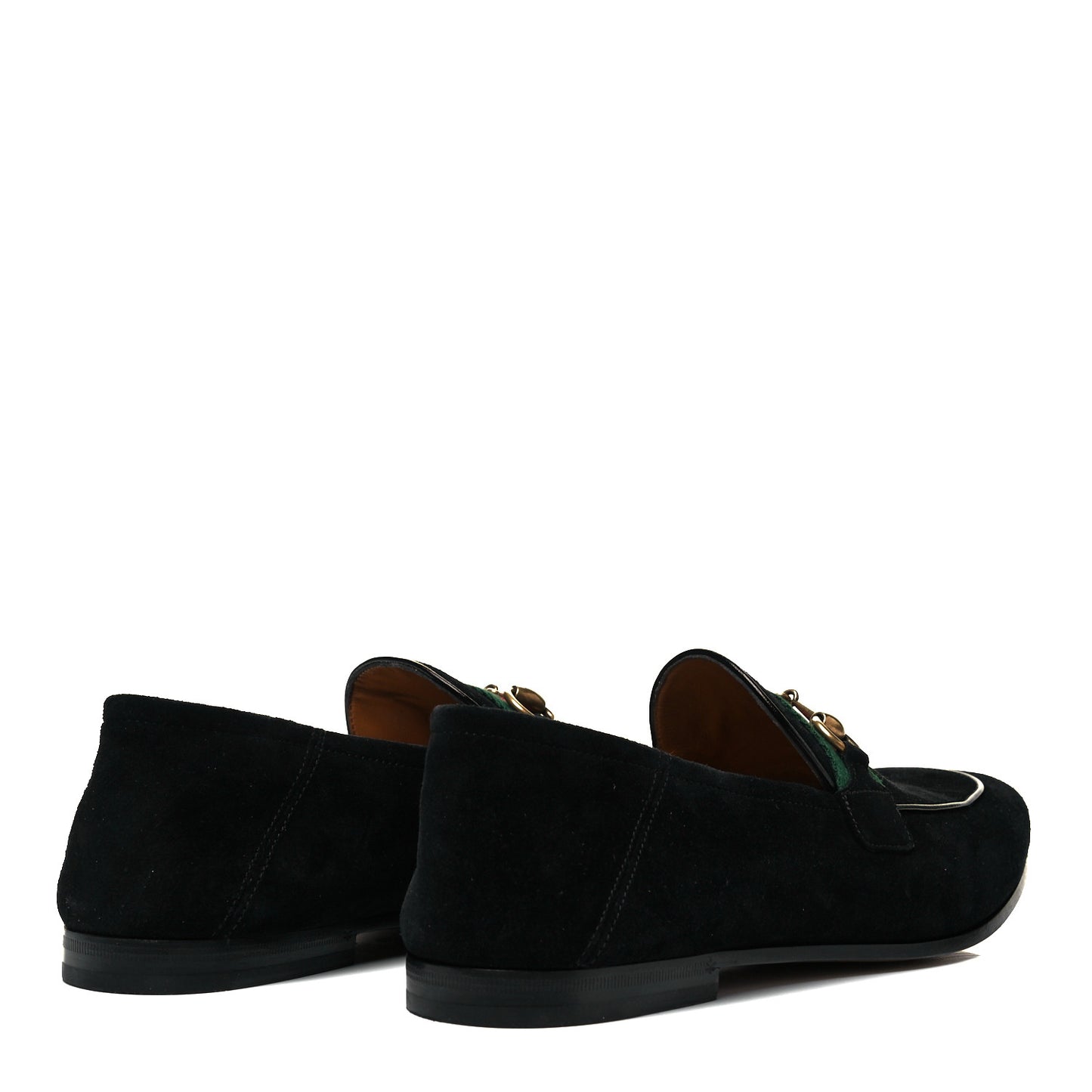 Suede Web Mens Horsebit Loafers 9.5 Black