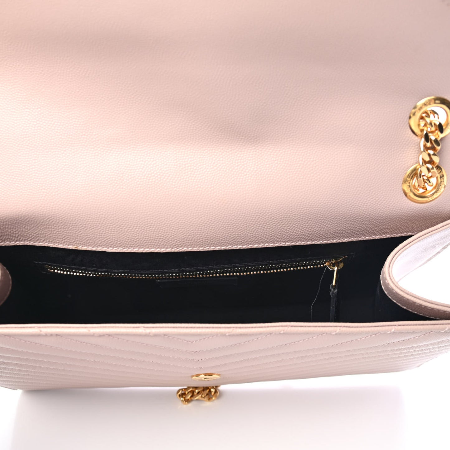 Grain De Poudre Matelasse Chevron Large Monogram Satchel Dark Beige