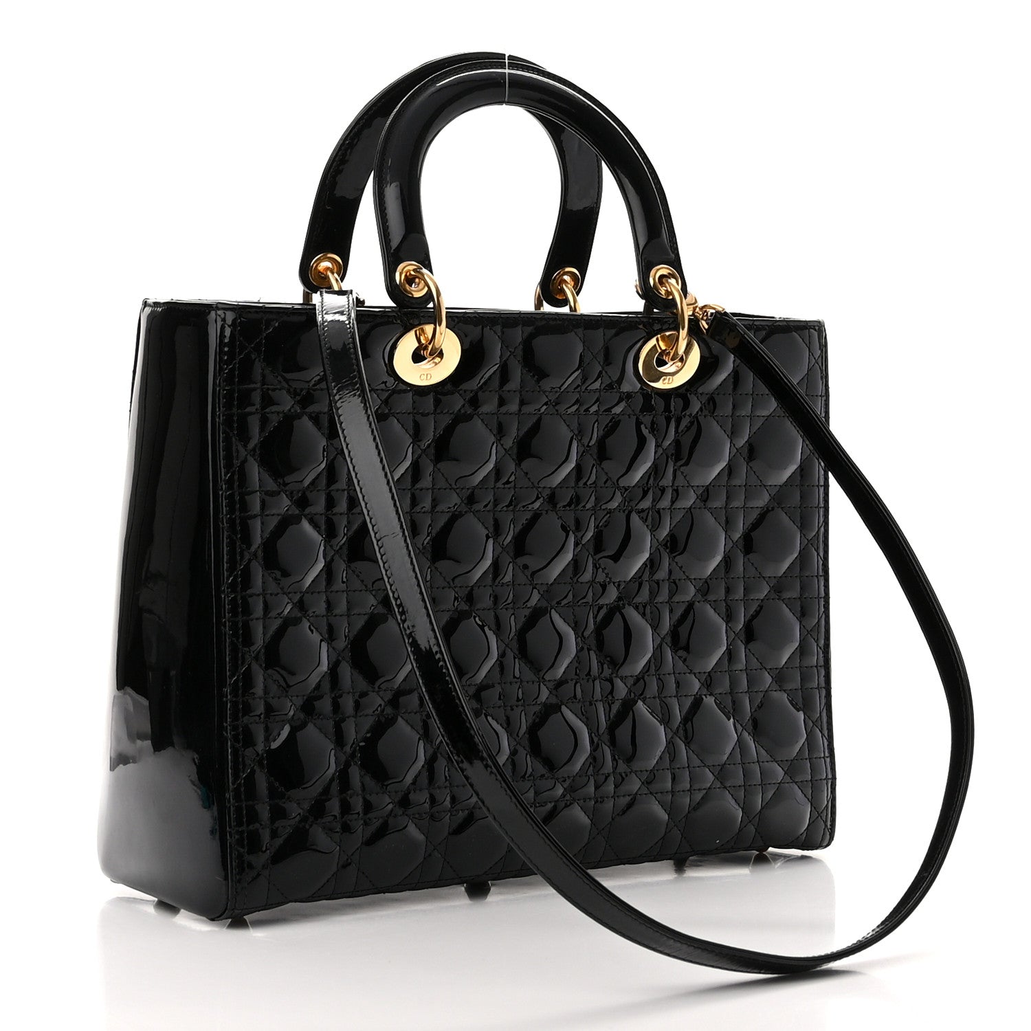 Christian Dior Patent Cannage Large Lady Dior Black 3 of 10