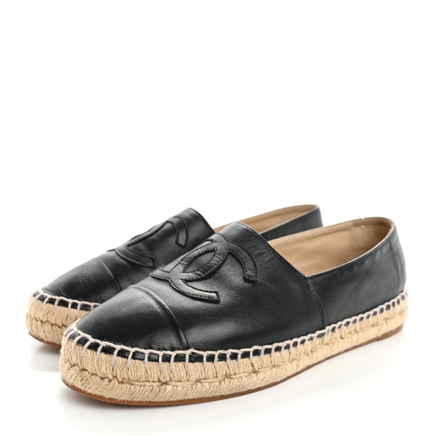 Lambskin CC Espadrilles 38 Black