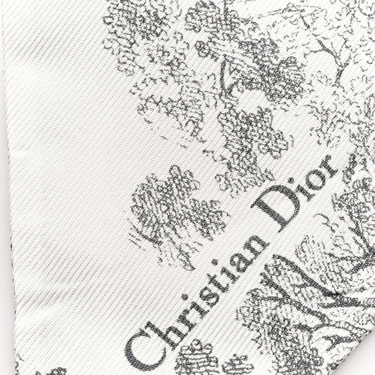 Christian Dior Silk Toile De Jouy Reverse Capri Mitzah Scarf Grey White 3 of 3