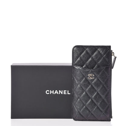 Chanel Iridescent Caviar Quilted Classic Flat Wallet Pouch Black 8 of 8