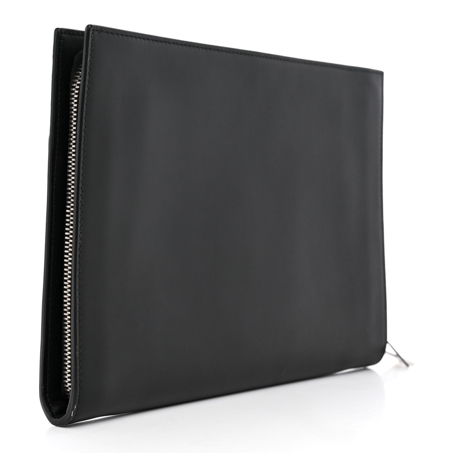 Bottega Veneta Calfskin Crocodile Embossed Document Case Black 3 of 8