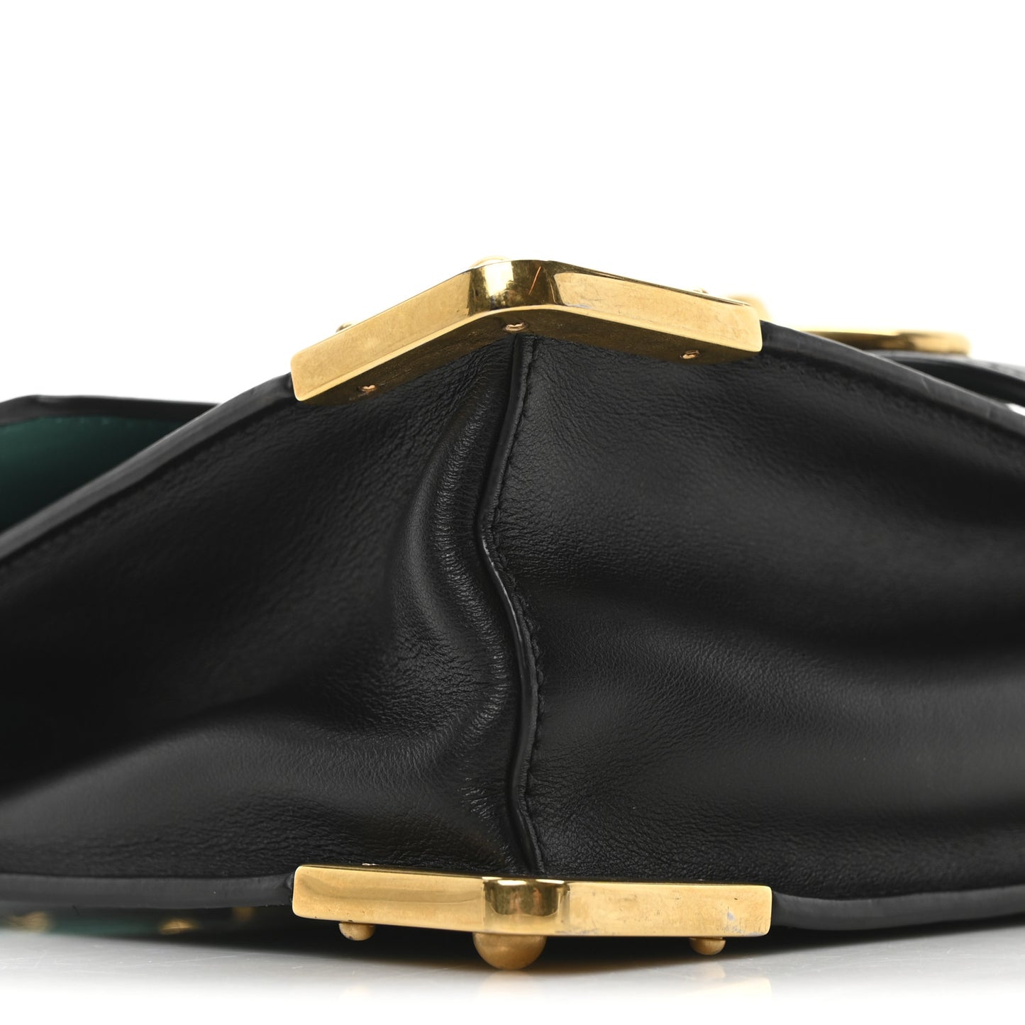 Antic Soft Saffiano Lions Head Cahier Shoulder Bag Assenzio Black