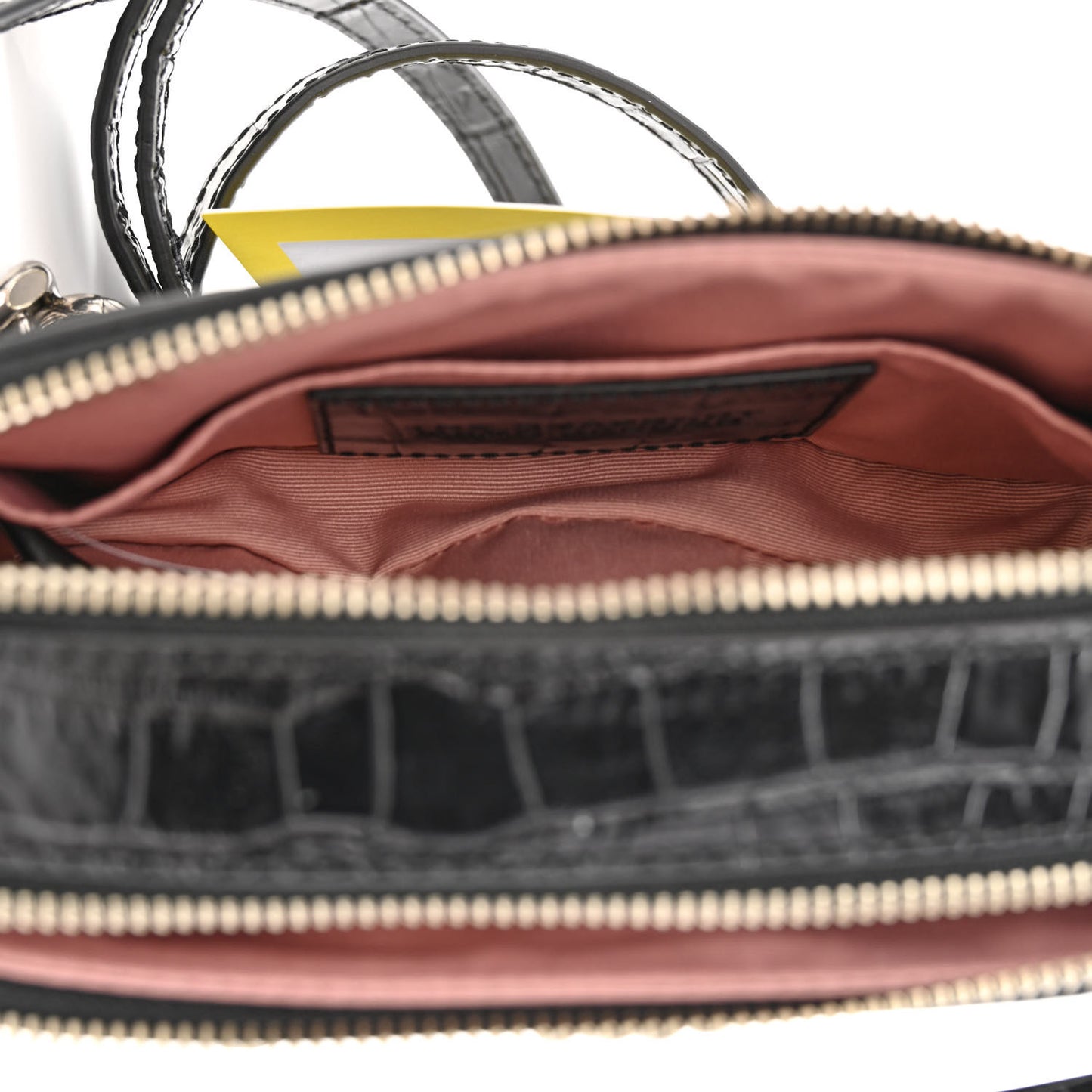 Croc Embossed Snapshot Camera Bag Black