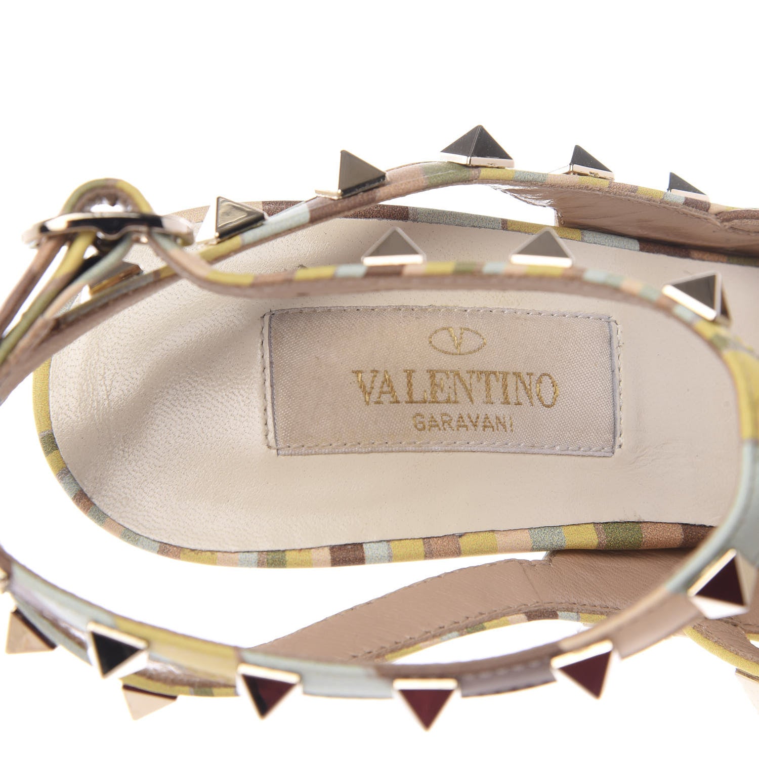 Valentino Garavani Nappa Native Couture 1975 Rockstud Ankle Strap 100mm Pumps 37.5 Multicolor 11 of 11