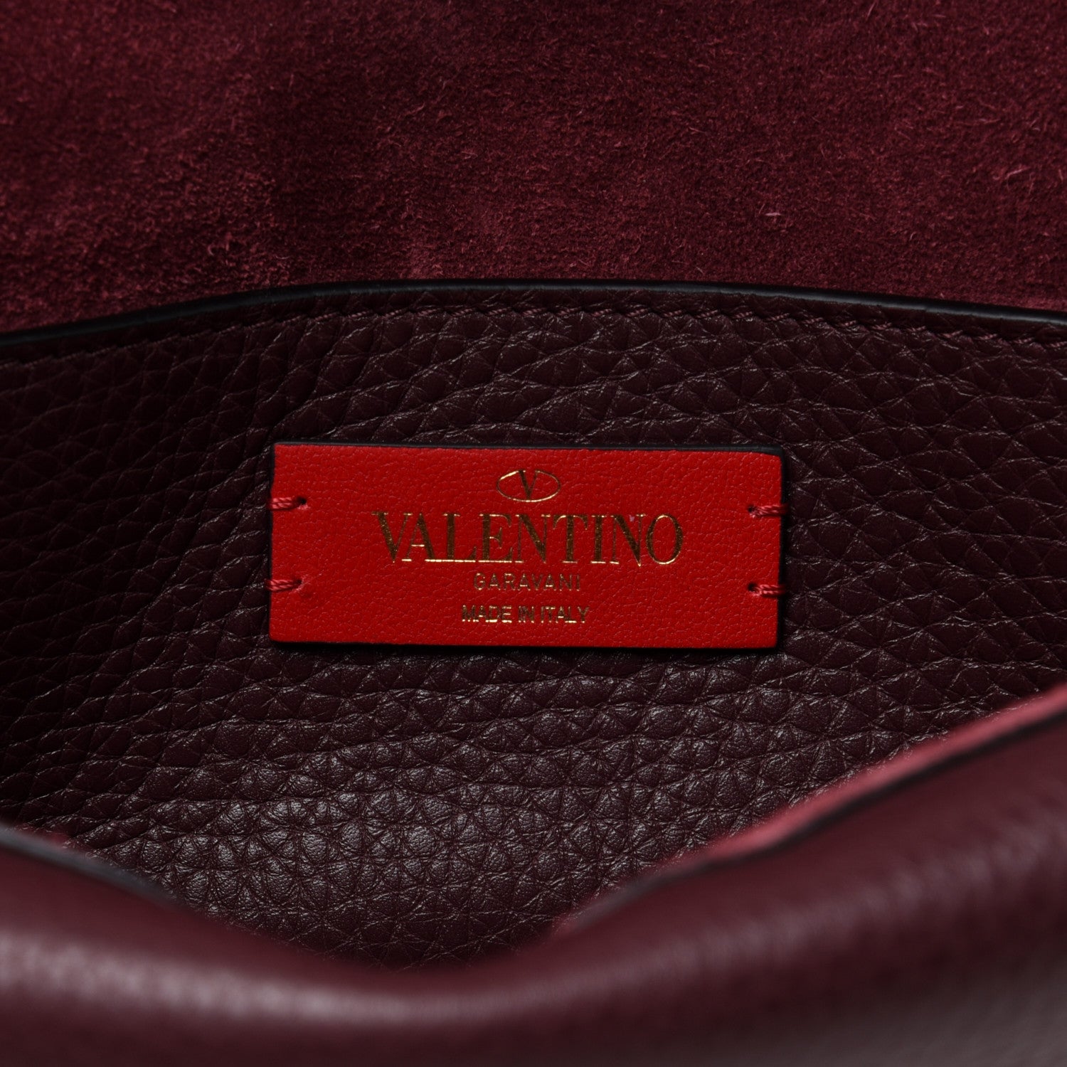 Valentino Garavani Pebbled Calfskin Rockstud Double Flap Crossbody Bag Rubin 6 of 9