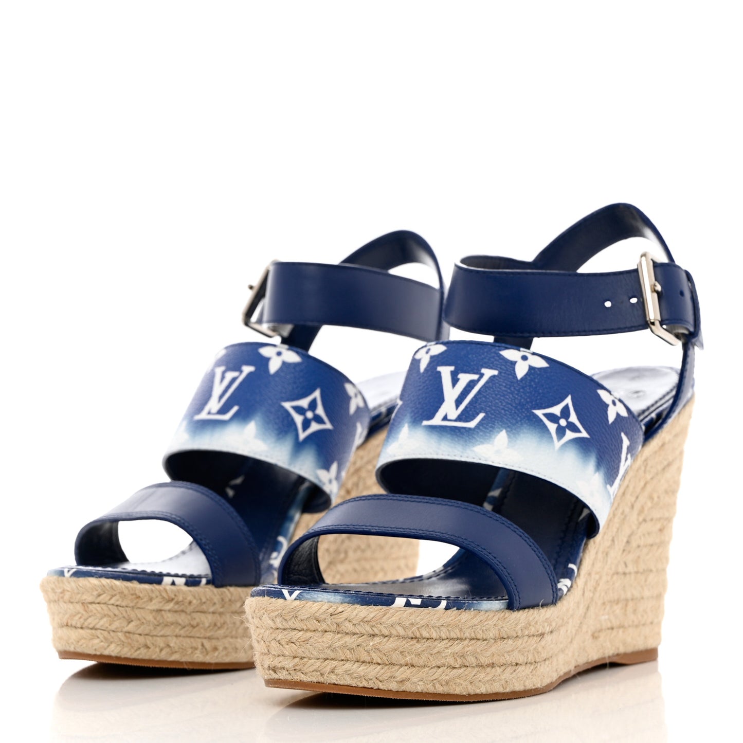 Monogram Escale Starboard Wedge Sandal 41 Blue