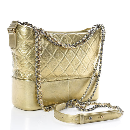 Chanel Metallic Aged Calfskin Quilted Medium Gabrielle Gold 4 of 10