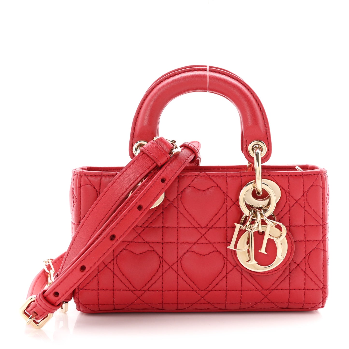Lambskin Cannage Dioramour Micro Lady D-Joy Red
