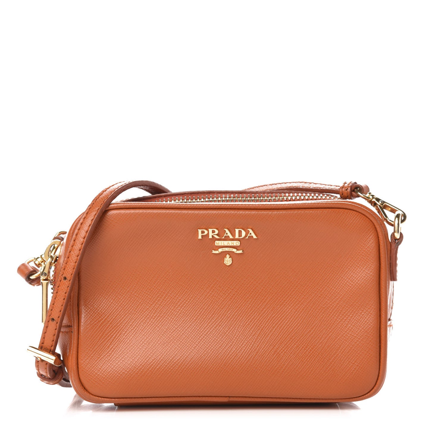 Saffiano Mini Camera Crossbody Bag Papaya