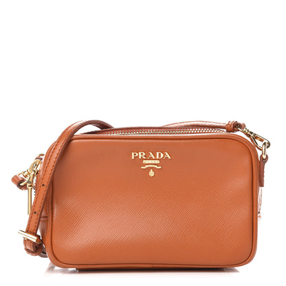 Prada Saffiano Mini Camera Crossbody Bag Papaya 1 of 10