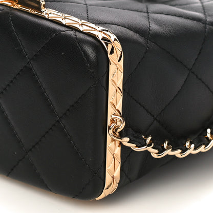 Chanel Metal Lambskin Quilted Small Chain Bucket Bag Black 10 of 11