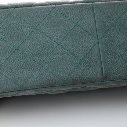 Chanel Iridescent Caviar Quilted Jumbo Double Flap Turquoise 13 of 13