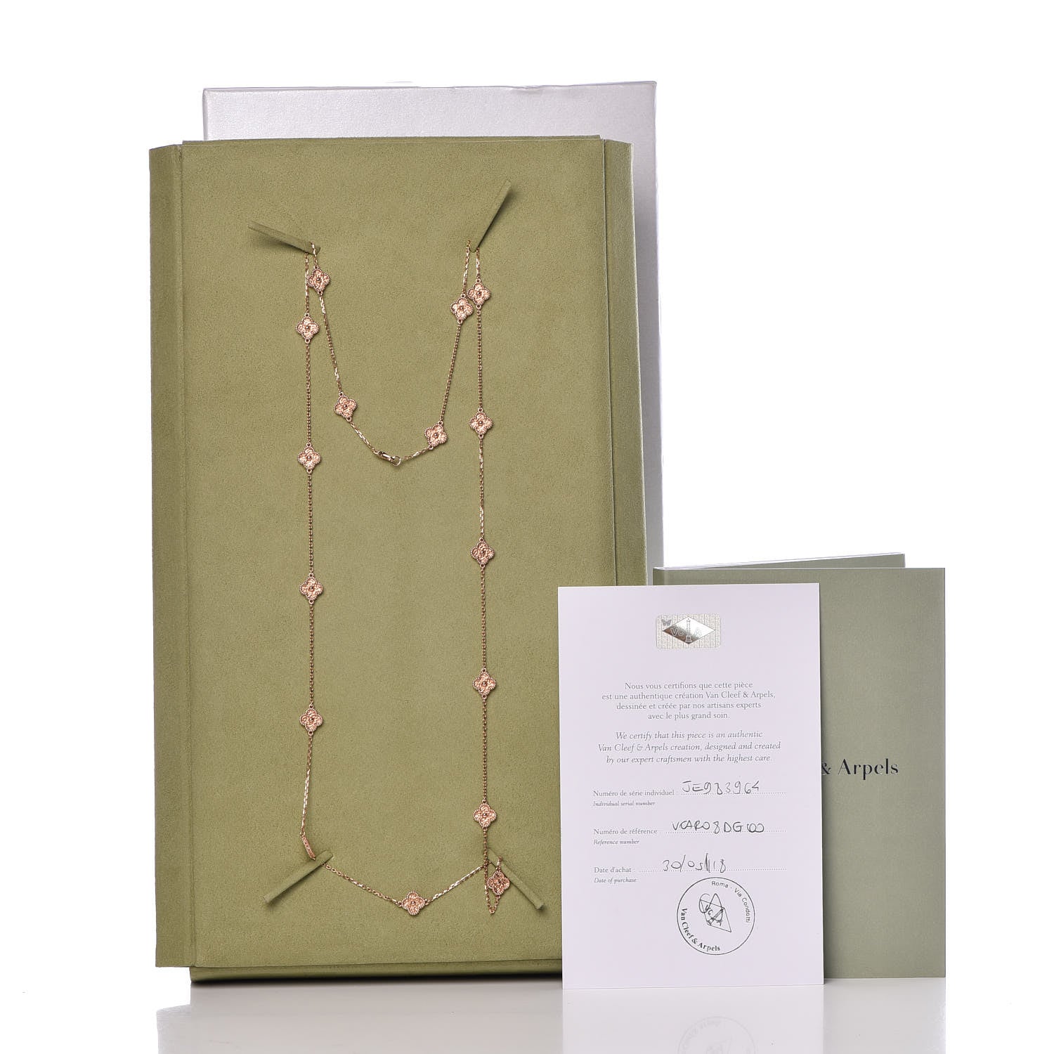 Van Cleef & Arpels 18K Rose Gold 16 Motifs Sweet Alhambra Necklace 5 of 5