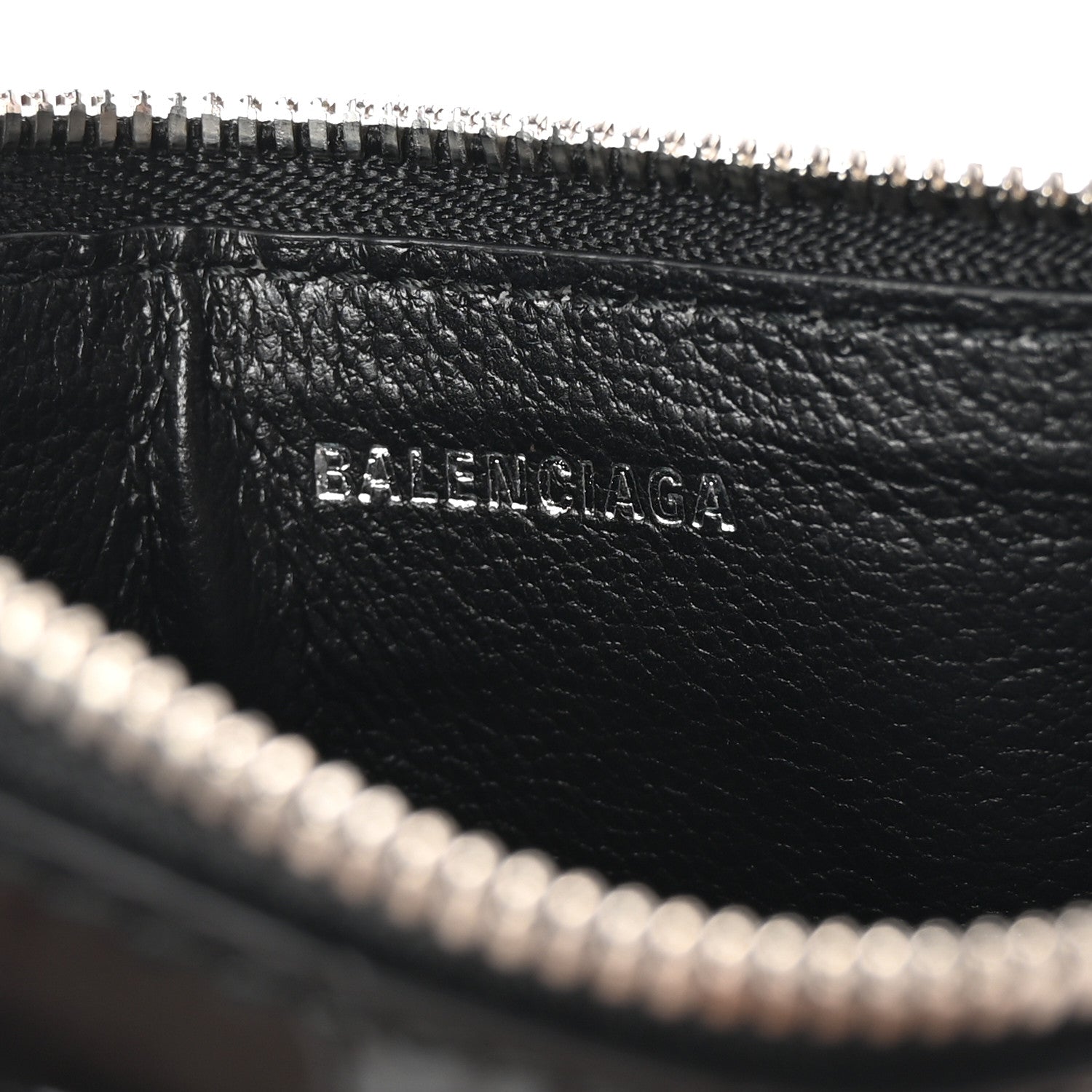 Balenciaga Shiny Calfskin Logo Crocodile Embossed Large Cash Long Coin Card Holder Black 6 of 7