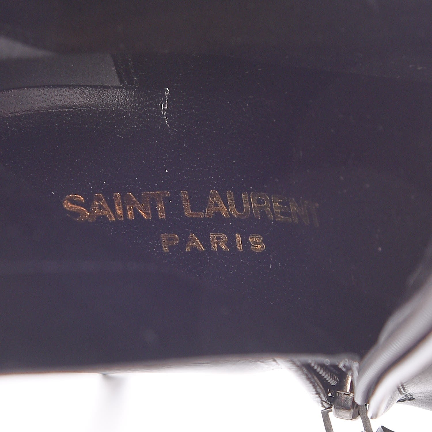 Saint Laurent Nappa Silk Freja 105 Zip Booties 35.5 Black Metal Cherry 8 of 10