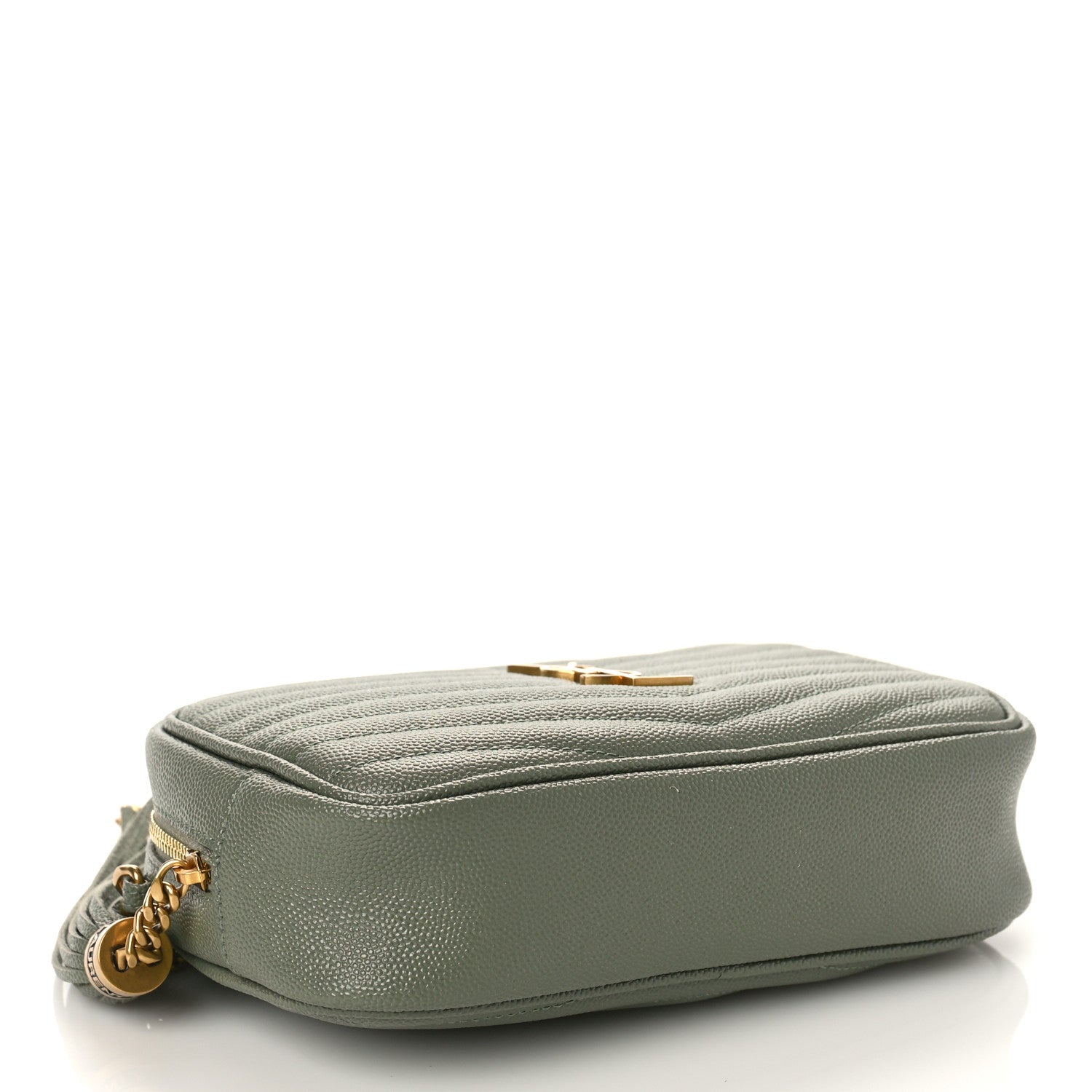 Saint Laurent Grain De Poudre Matelasse Monogram Mini Lou Camera Bag Light Sage 4 of 8