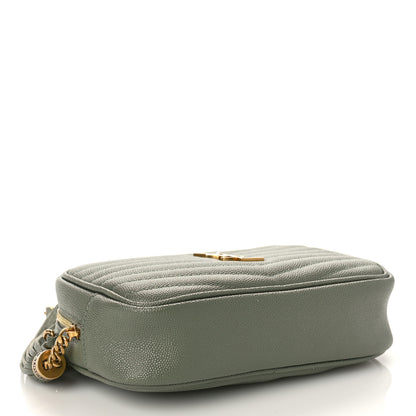 Saint Laurent Grain De Poudre Matelasse Monogram Mini Lou Camera Bag Light Sage 4 of 8