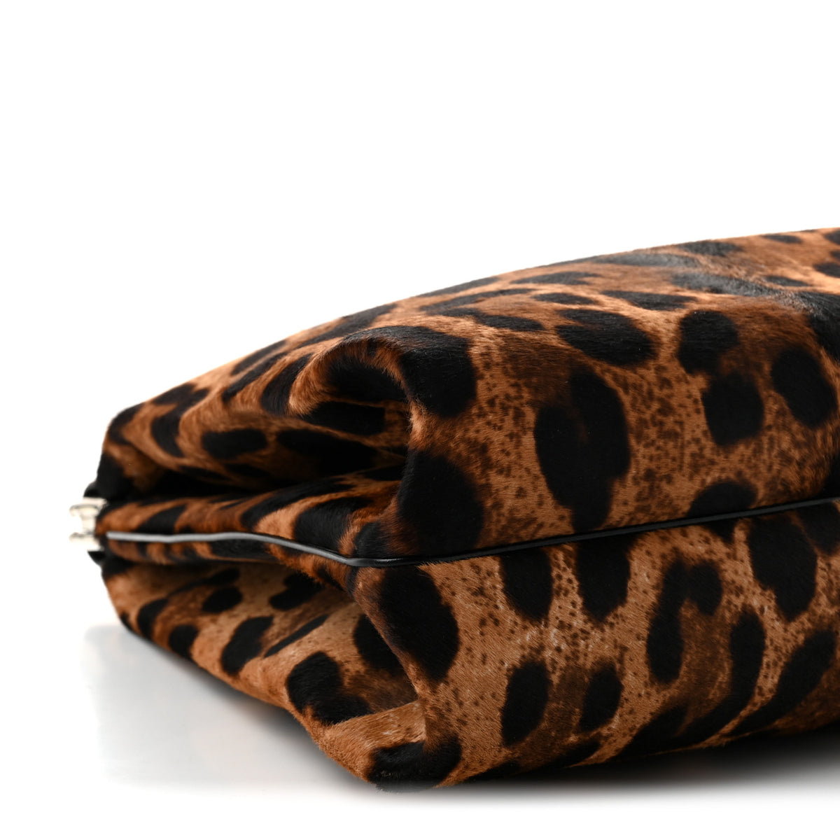 Calf Hair Leopard Print Top Handle Tote