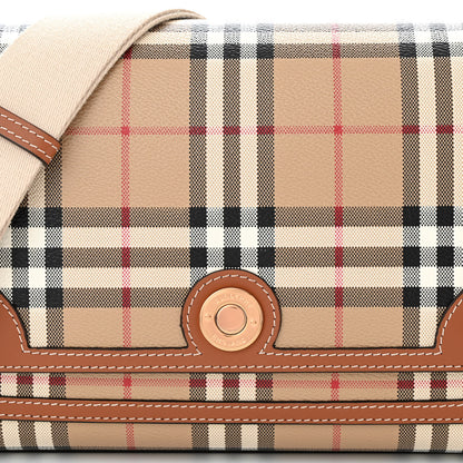 Burberry Coated Canvas Calfskin Vintage Check Medium Note Crossbody Bag Briar Brown 8 of 10