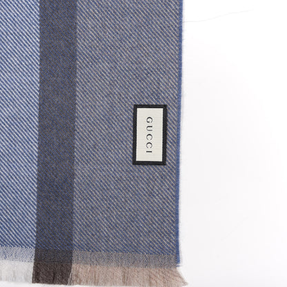 Gucci Wool Web Navas Scarf Blue Grey 3 of 4