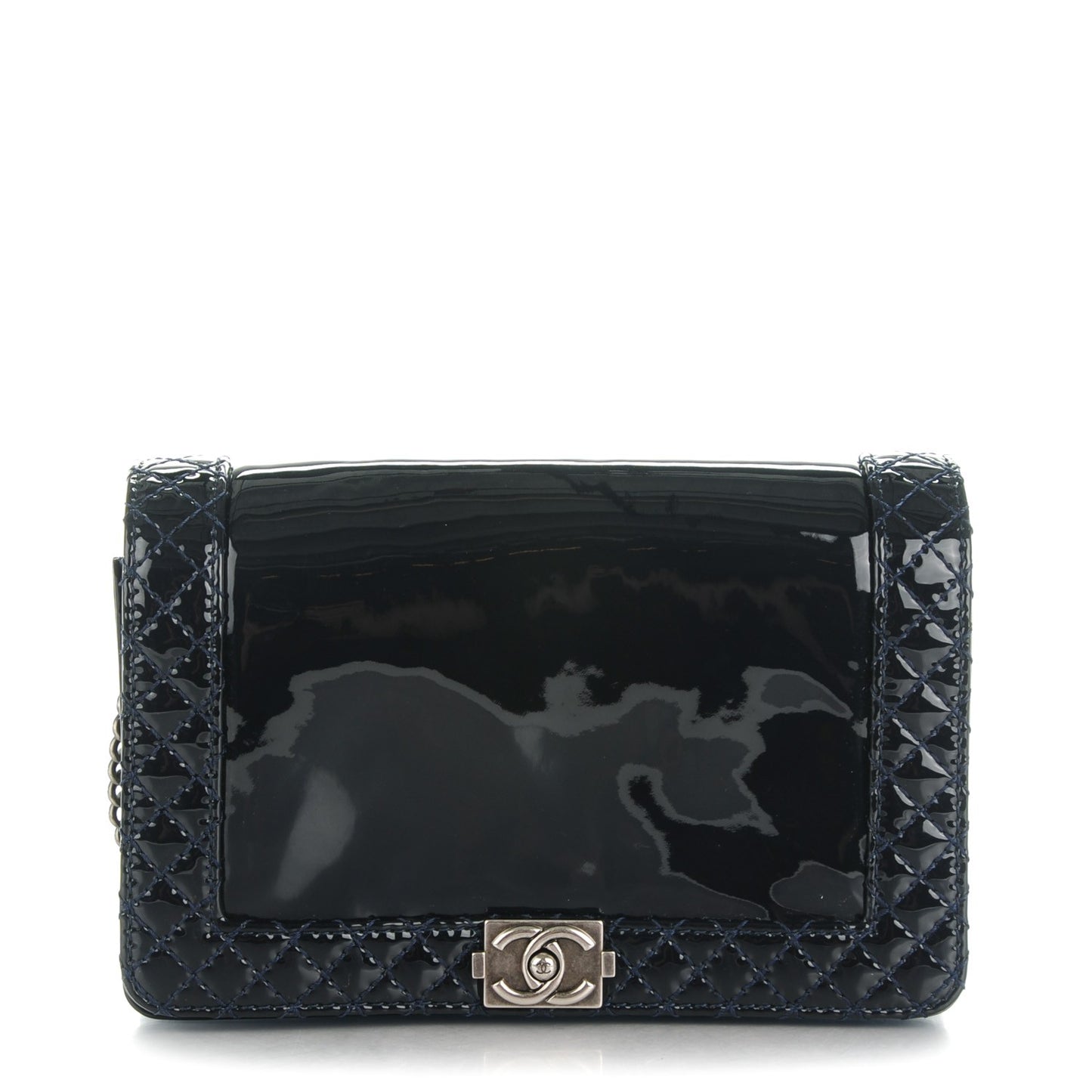 Patent Small Boy Reverso Flap Navy Blue