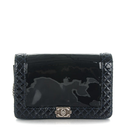 Chanel Patent Small Boy Reverso Flap Navy Blue 1 of 8