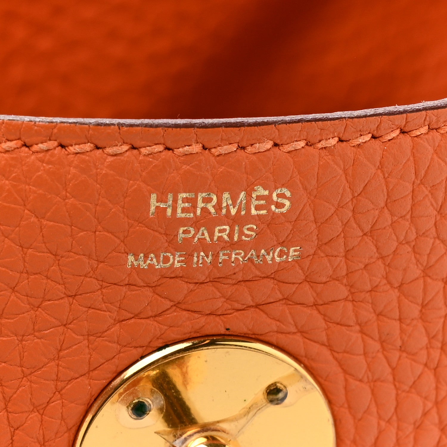 Hermes Taurillon Clemence Lindy 26 Orange 6 of 9