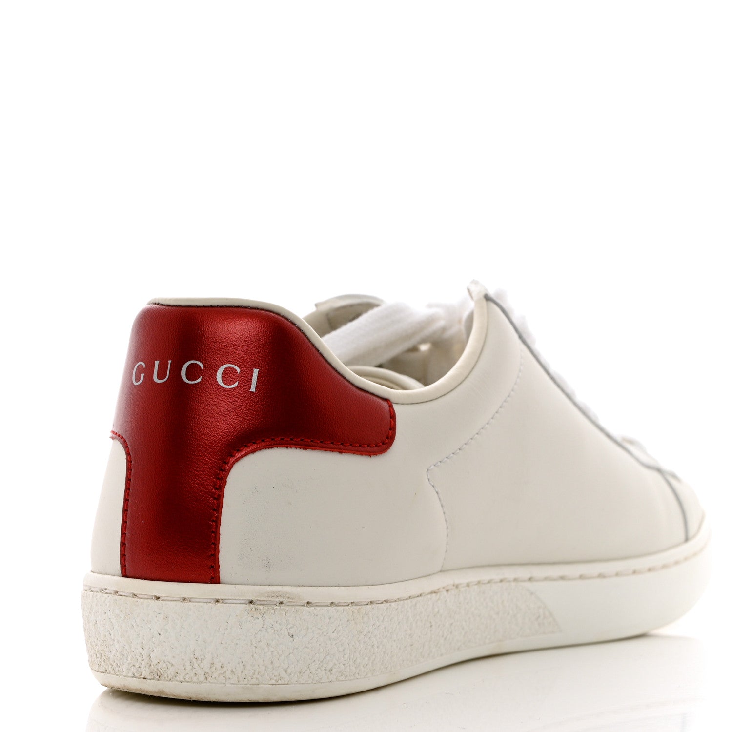 Gucci Calfskin Interlocking G Womens New Ace Sneakers 36 White Red Flame Green 12 of 15