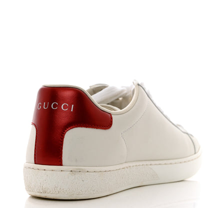Gucci Calfskin Interlocking G Womens New Ace Sneakers 36 White Red Flame Green 12 of 15
