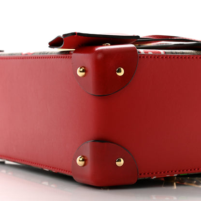 Gucci GG Supreme Monogram Apple Small Padlock Bamboo Shoulder Bag Beige Multicolor Lobster Red 10 of 10