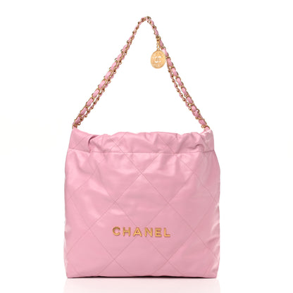Chanel Shiny Calfskin Quilted Small Chanel 22 Pink 2 of 11