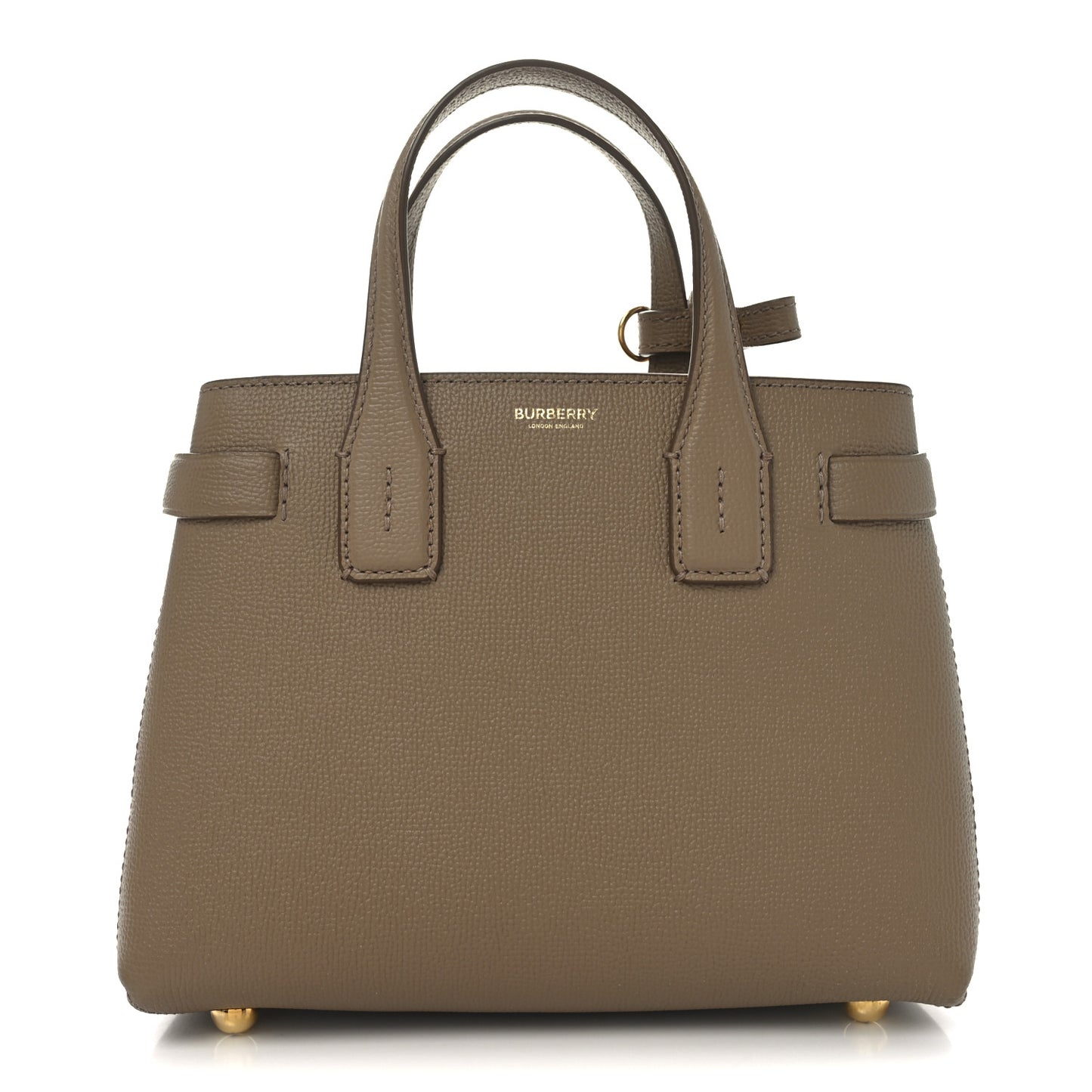 Grainy Calfskin House Check Small Banner Tote Tan