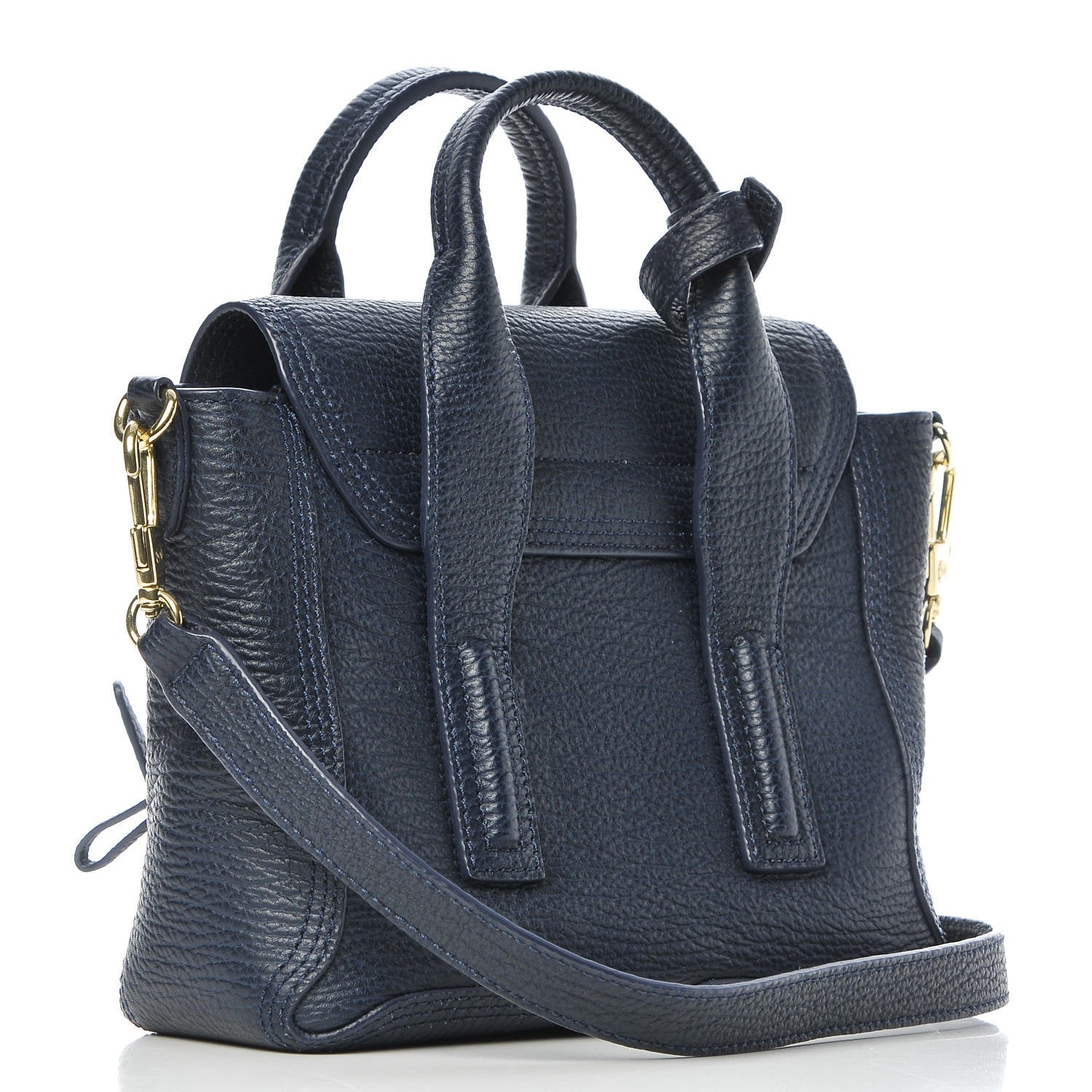 3.1 Phillip Lim 3.1 Textured Calfskin Mini Pashli Satchel Ink 3 of 7