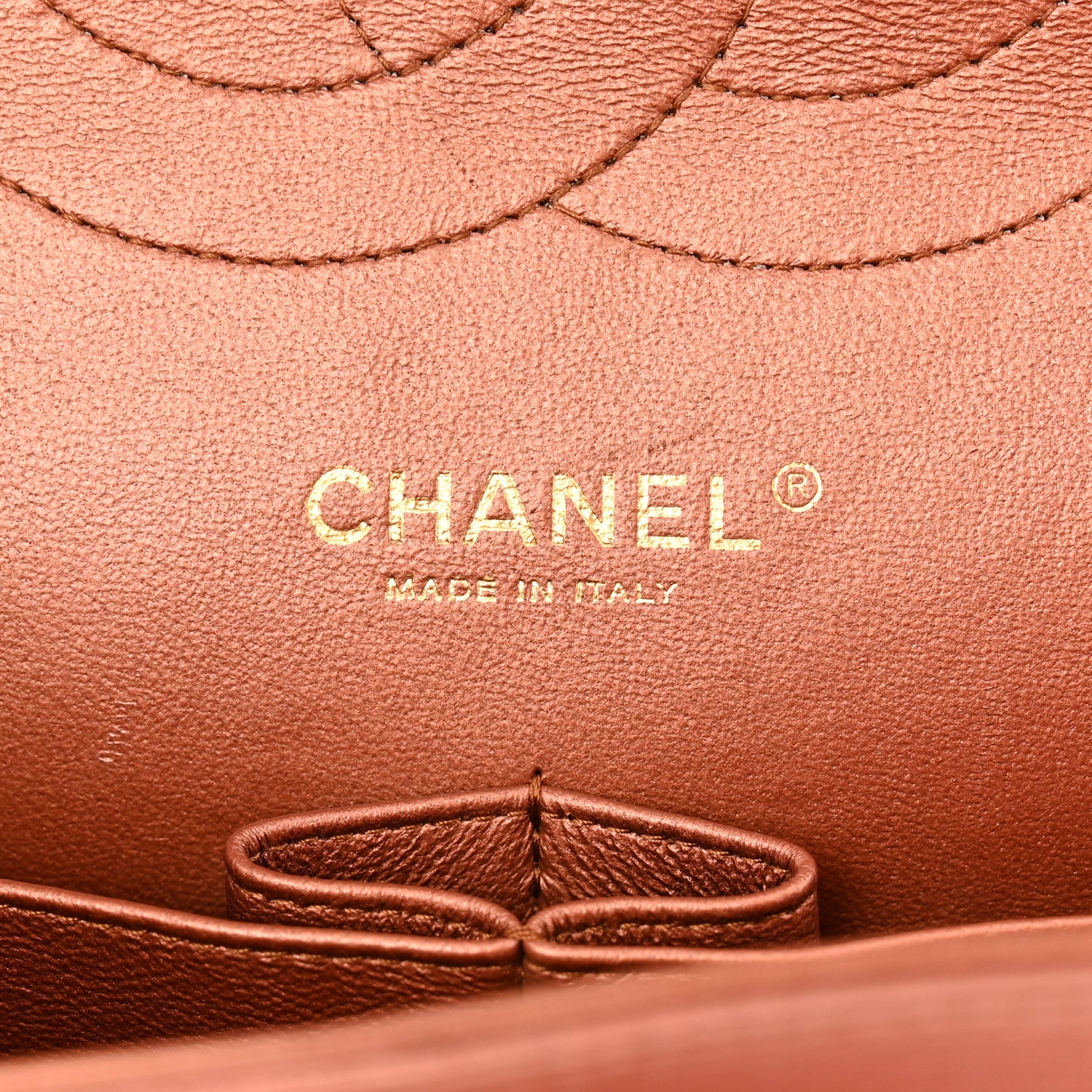 Chanel Metallic Lambskin Quilted Jumbo Double Flap Copper 6 of 13