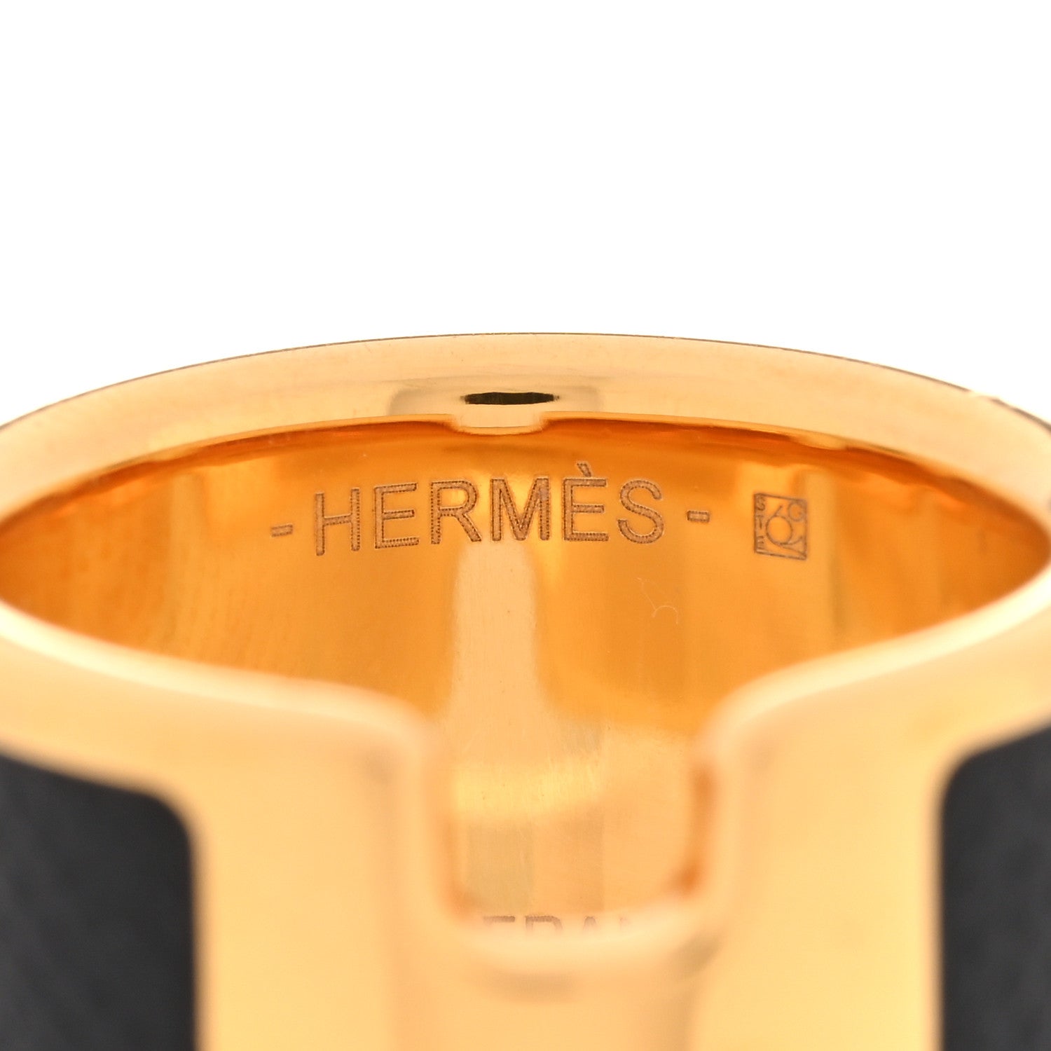 Hermes Madame Calfskin Large Olympe Ring M Black 4 of 6
