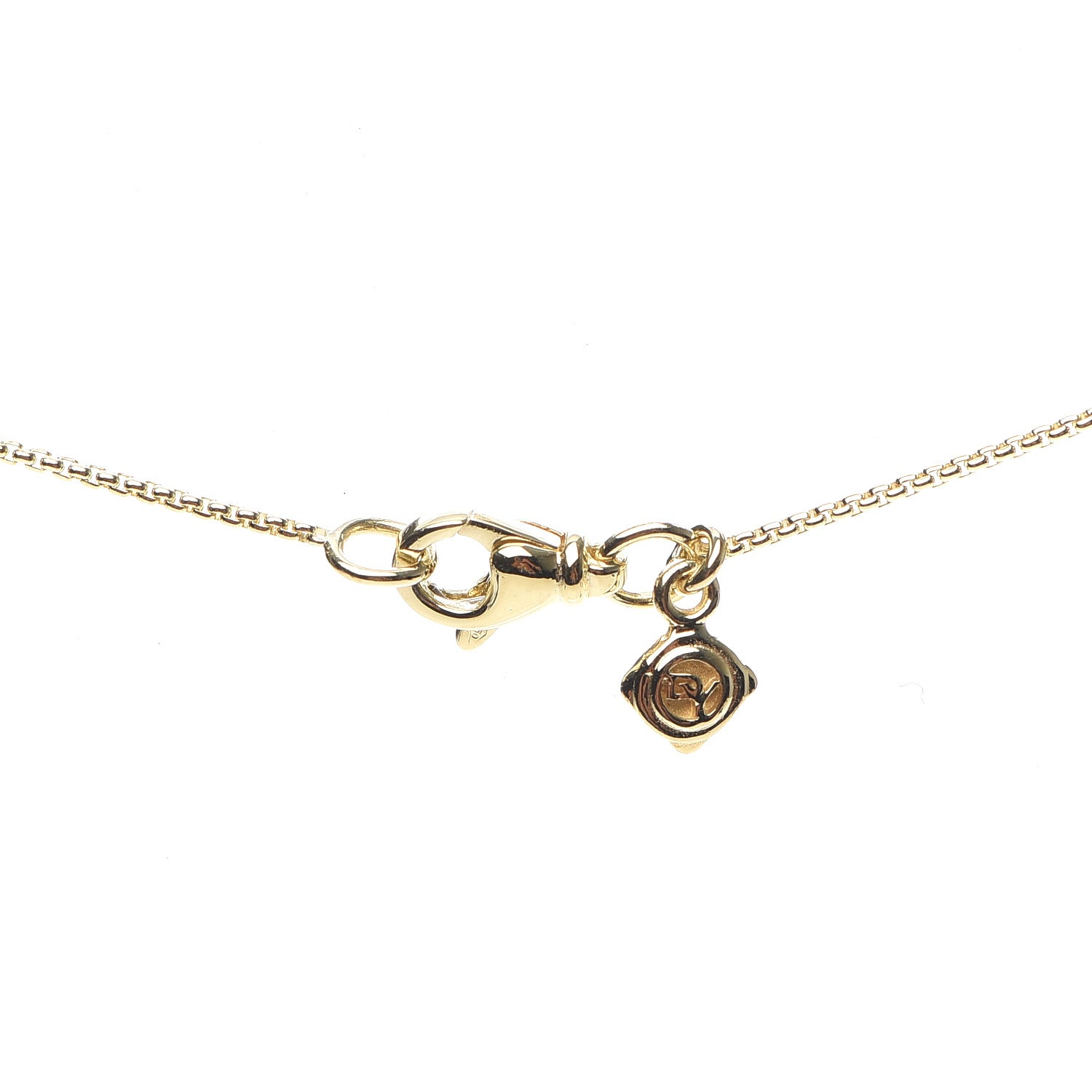 David Yurman 18K Yellow Gold Diamond 20mm Infinity Pendant Necklace 4 of 5