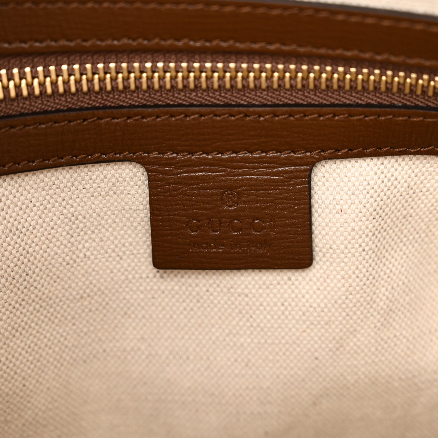 GG Supreme Monogram Azalea Calfskin Small Horsebit 1955 Top Handle Bag Beige Ebony Brown Sugar