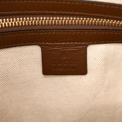 Gucci GG Supreme Monogram Azalea Calfskin Small Horsebit 1955 Top Handle Bag Beige Ebony Brown Sugar 6 of 11