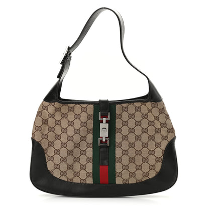 Gucci Monogram Web Jackie O Hobo Dark Brown 1 of 10