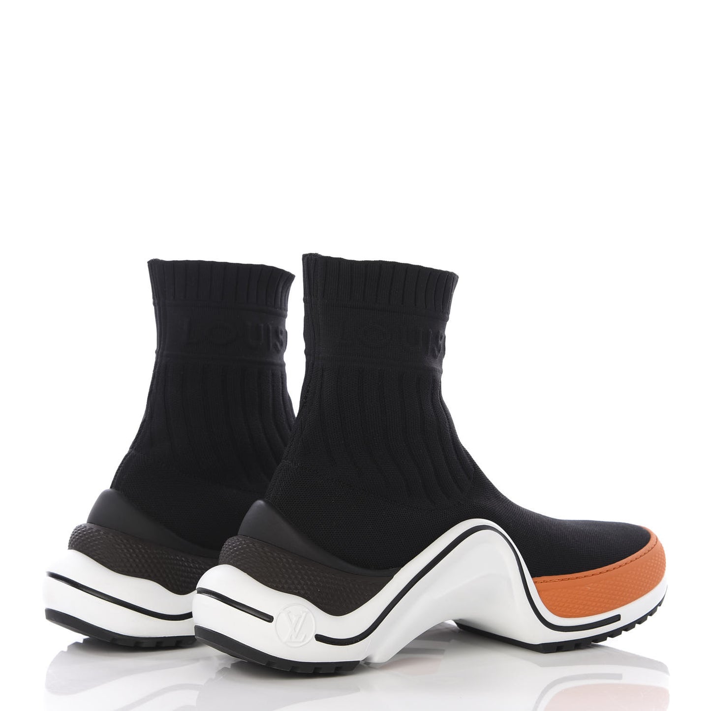 Stretch Textile LV Archlight Sneaker Boots 38.5 Black Orange