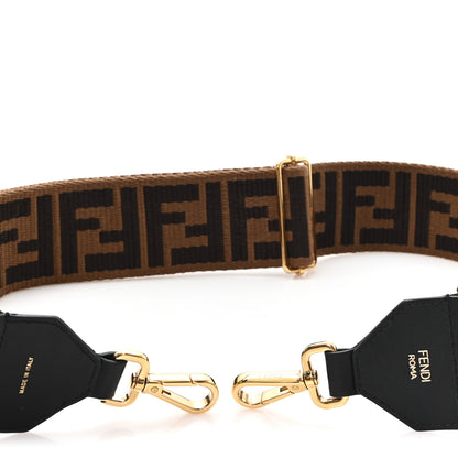 Fendi Ribbon Vitello Century FF 1974 Strap You Marrone Black 3 of 3