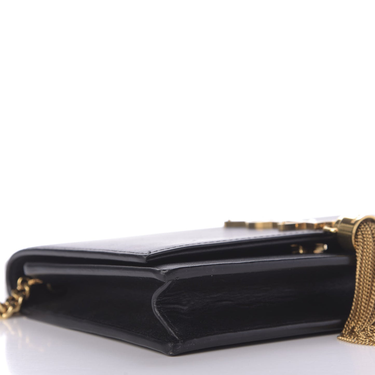 Smooth Calfskin Classic Monogram Kate Tassel Chain Wallet Black